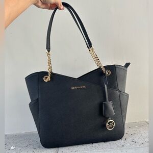 NWT MICHAEL MICHAEL KORS Jet Set Large Logo Shoulder Bag